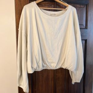 Oversized Cropped Sweater with Flowy Arms